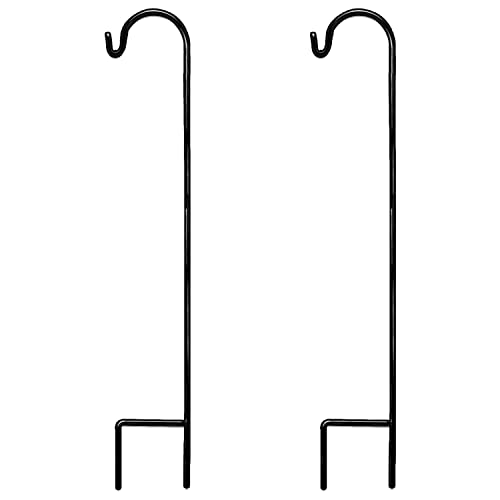 Ashman Shepherds Hook 48 Inch 2 Pack, 2/5 Inch Thick, Super Strong, Rust Resistant Steel Hook Ideal for Use at Weddings, Hanging Plant Baskets, Solar Lights, Lanterns, Bird Feeders | Rental