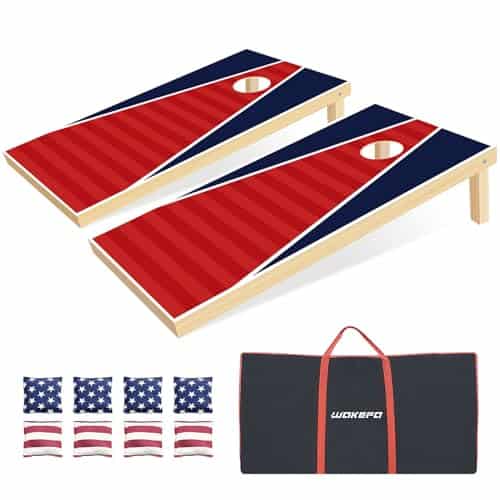 Cornhole Set, 4×2 ft Cornhole Boards Games Set, Solid Wood Corn Holes Outdoor Game, Regulation Corn Hole Sets with Bags Includes 2 Boards, 8 Beans Bags & Case, Perfect for Lawn, Ba | Rental