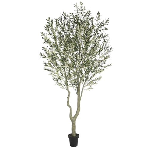 Nafresh Tall Faux Olive Tree，10ft（120in） Realistic Potted Silk Artificial Olive Tree， Fake Olive Trees Indoor with Green Leaves and Big Fruits for Home Office Living Room Stairs Pa | Rental