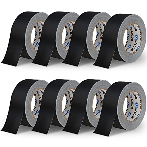 8 Pack of Black Gaffer Tape – 30 Yards x 2 Inch Wide – Waterproof, No Residue – Cloth Fabric Gaffers Tape for Photography, HVAC, Gaff or Gaffers Labeling, Painters and Pro Duct Rep | Rental