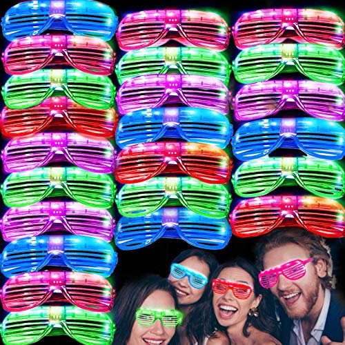50 Pack LED Glasses Mardi Gras Light Up Party Glasses Glow In The Dark Party Supplies Shutter Shades Neon Flashing Glasses Carnival Sunglasses Party Favors Toys for Birthday Mardi | Rental