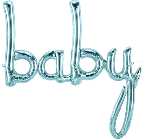 46″ It’s A Boy Pastel Blue Air-Fill Script Phrase Anagram Balloon | Purchase