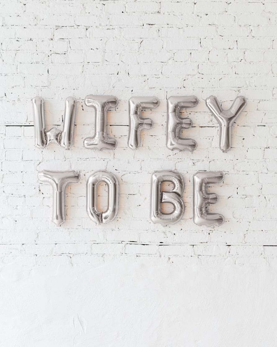 16in Silver WIFEY TO BE Foil Balloon Set | Purchase 16in Silver WIFEY TO BE Foil Balloon Set | Purchase
