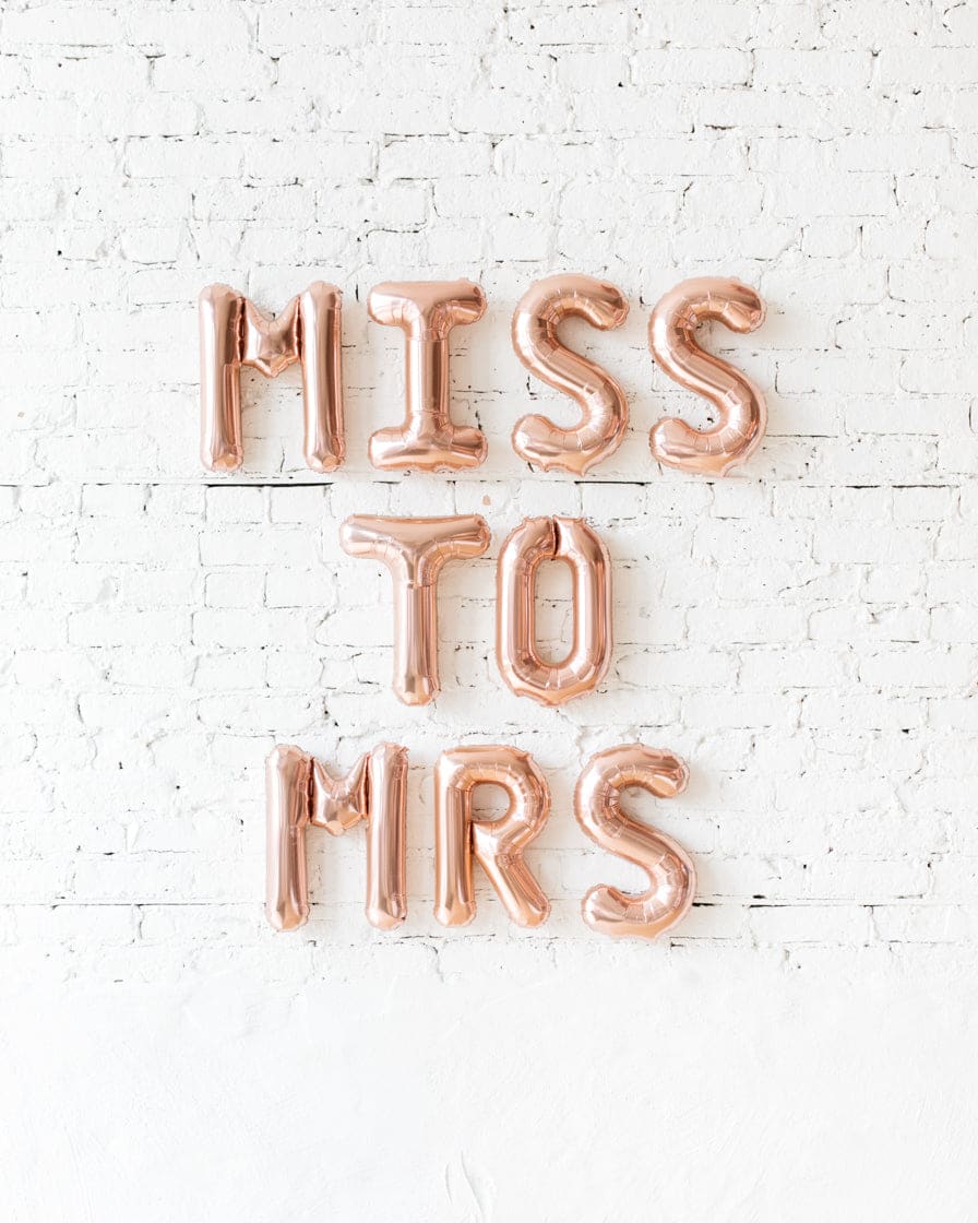 16in Rose Gold MISS TO MRS Foil Balloon Set | Purchase 16in Rose Gold MISS TO MRS Foil Balloon Set | Purchase