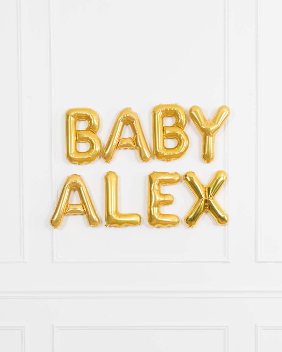16in Gold “BABY Name” Foil Letters Set | Purchase