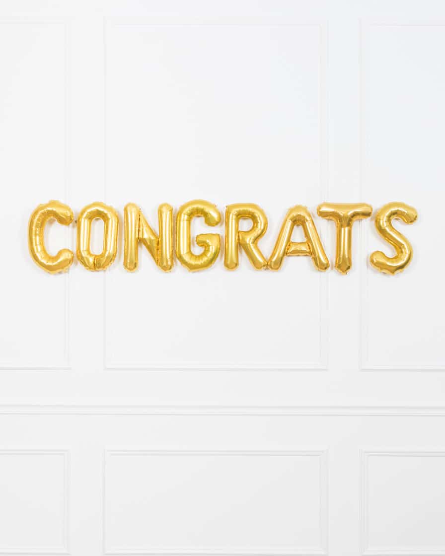 16in Gold Congrats Foil Balloon Set | Purchase 16in Gold Congrats Foil Balloon Set | Purchase