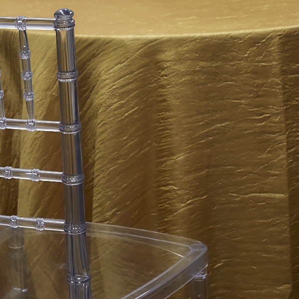DARK GOLD – *FR* Crushed Taffeta Tablecloth by Eastern Mills – Many Size Otions | Rental DARK GOLD – *FR* Crushed Taffeta Tablecloth by Eastern Mills – Many Size Otions | Rental