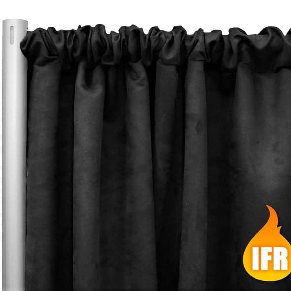 Duvetyne (Fire Retardant) Drape Panel in Black | Rental Duvetyne (Fire Retardant) Drape Panel in Black | Rental
