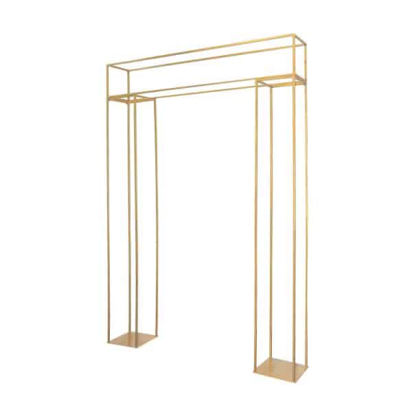 Gold Metal Rectangular Endless Frame Wedding Arch – 5.5ft wide x 8ft tall | Rental