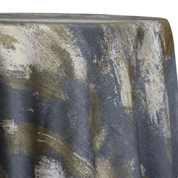 Element Jacquard Table Linen in Grey and Gold | Rental
