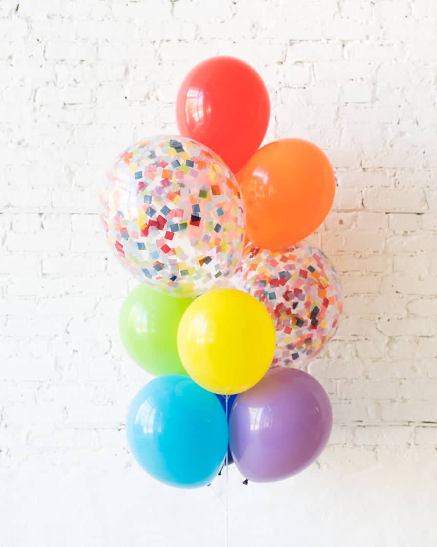 GIFT- Rainbow Palette Confetti and 11in Balloons – bouquet of 10 | Purchase GIFT- Rainbow Palette Confetti and 11in Balloons – bouquet of 10 | Purchase