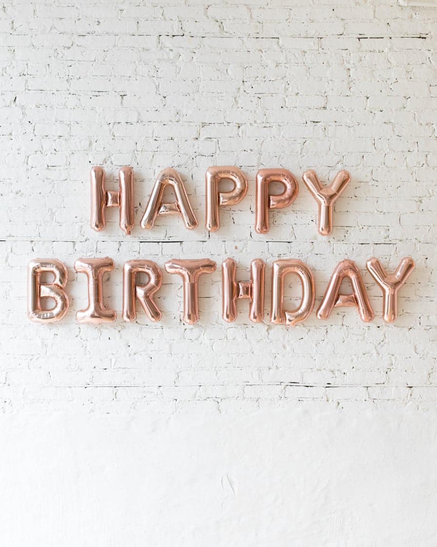 16in Rose Gold HAPPY BIRTHDAY Foil Letters Set | Purchase