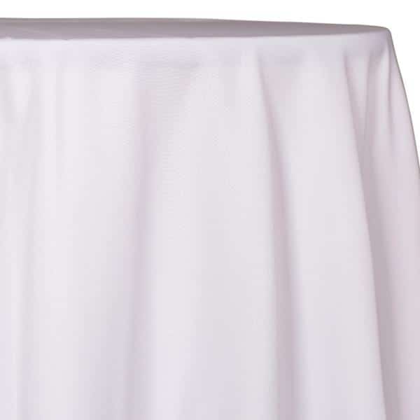 White – Polyester “Tropical ” Tablecloth – Many Size Options | Rental