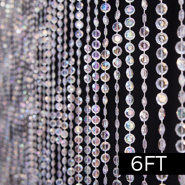 DecoStar™ 6ft. Jewel Crystal Iridescent Diamond Cut Curtain | Rental