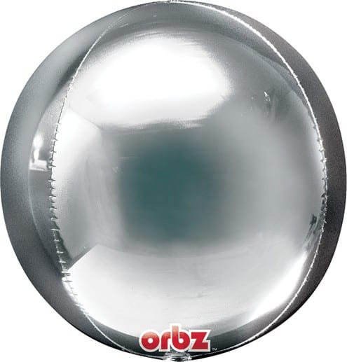 16″ Silver Orbz Anagram Balloon | Rental