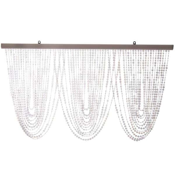 DecoStar™ Crystal Iridescent Diamond Cut Curtain Header Rods -Swag Pattern | Rental