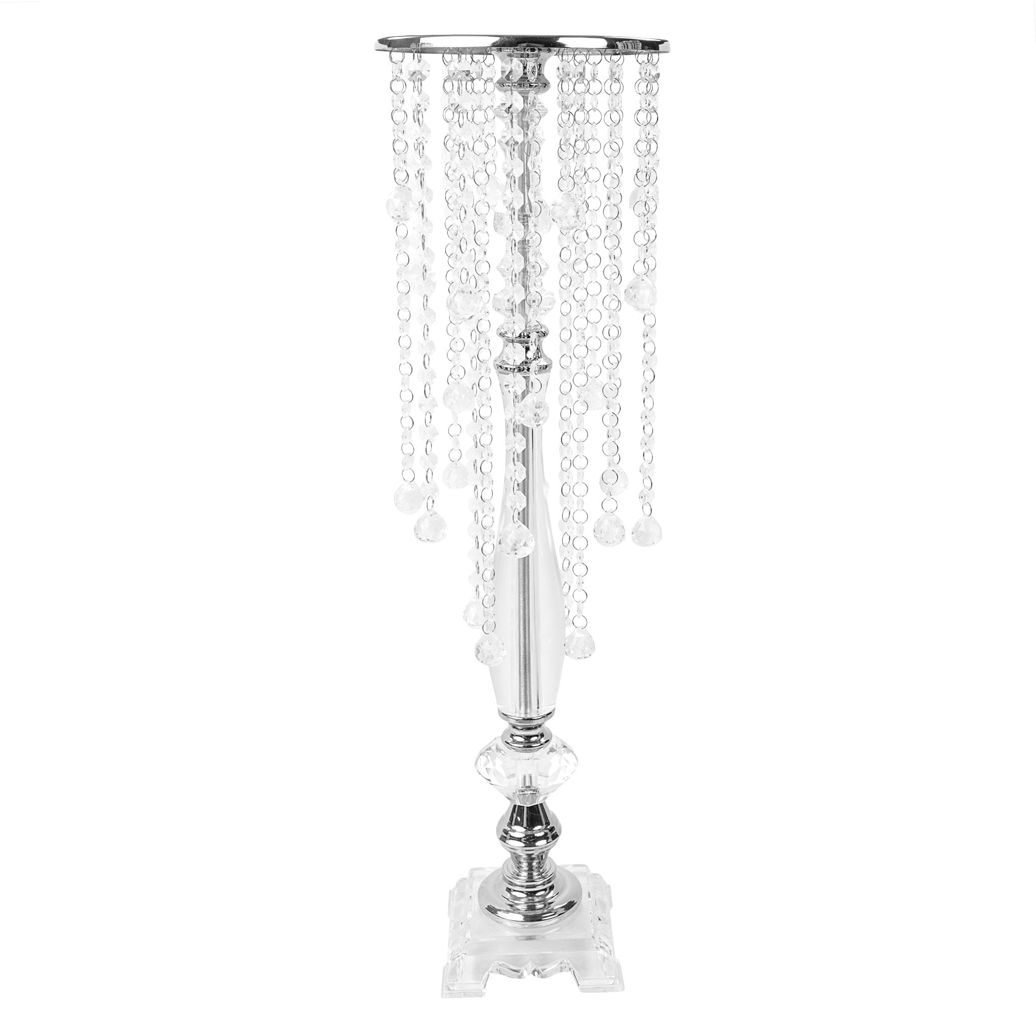 Acrylic Crystal Drop Centerpiece – Silver | Rental Acrylic Crystal Drop Centerpiece – Silver | Rental