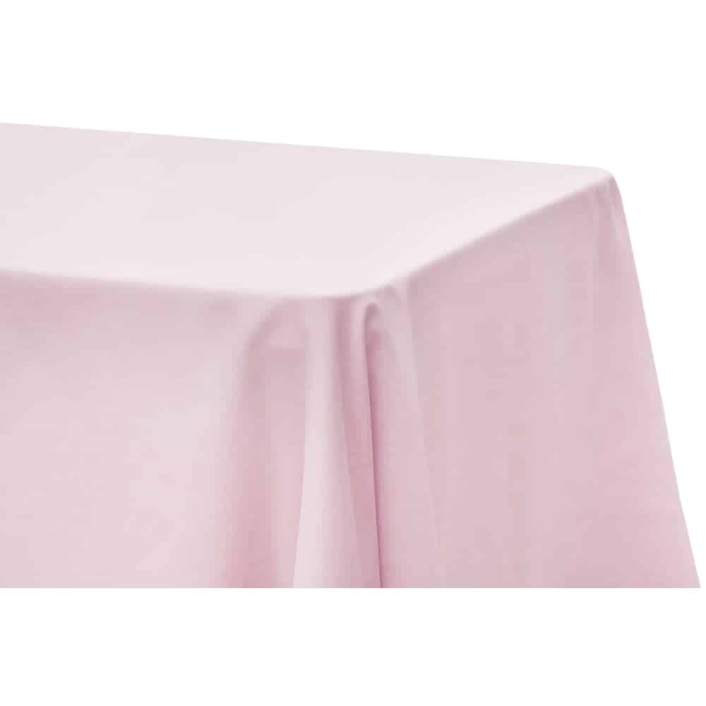 Lamour Satin 90″x132″ Rectangular Oblong Tablecloth – Pastel Pink | Rental
