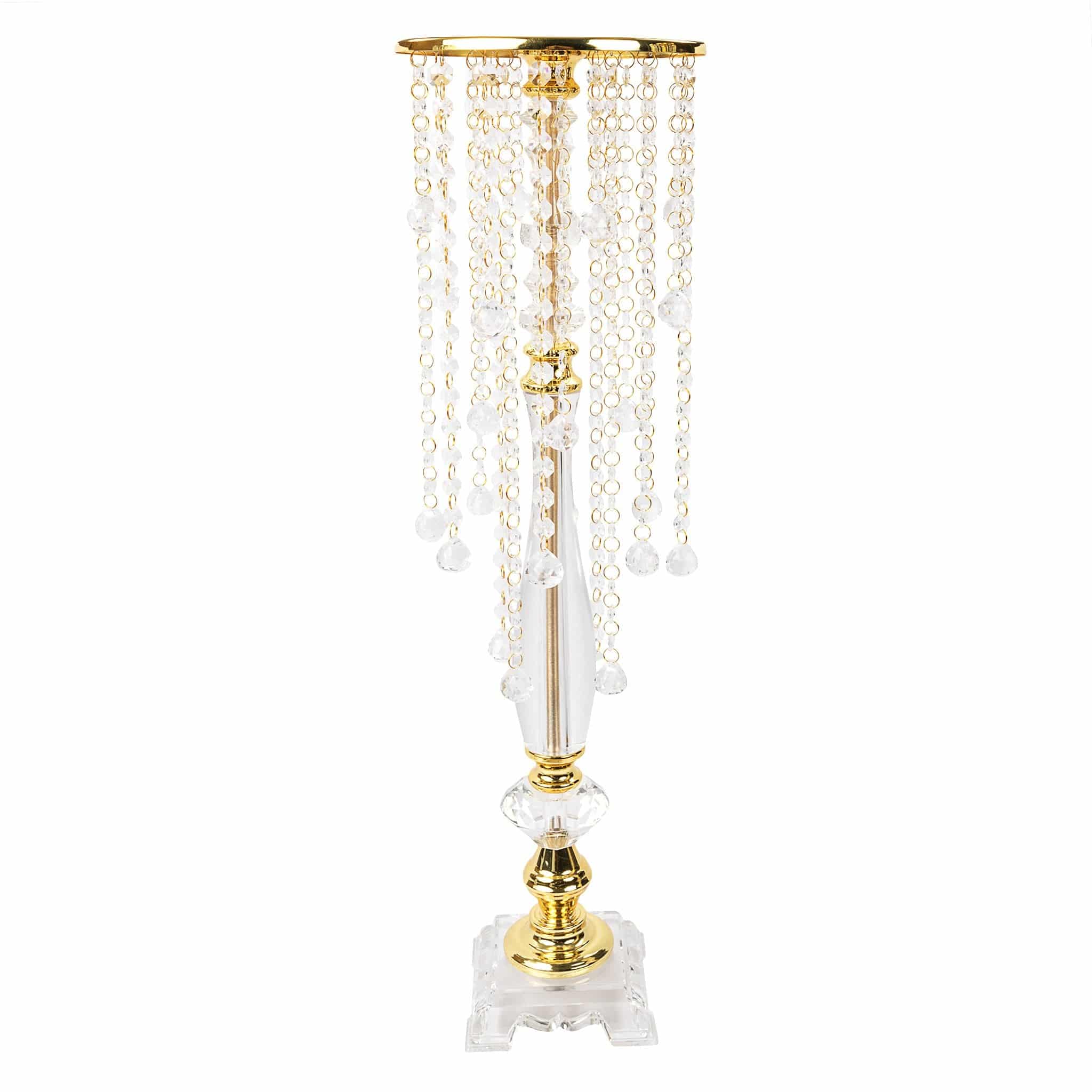 Acrylic Crystal Drop Centerpiece – Gold | Rental Acrylic Crystal Drop Centerpiece – Gold | Rental
