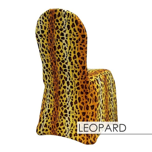 100pcs – Leopard Spandex Print Chair Covers | Rental