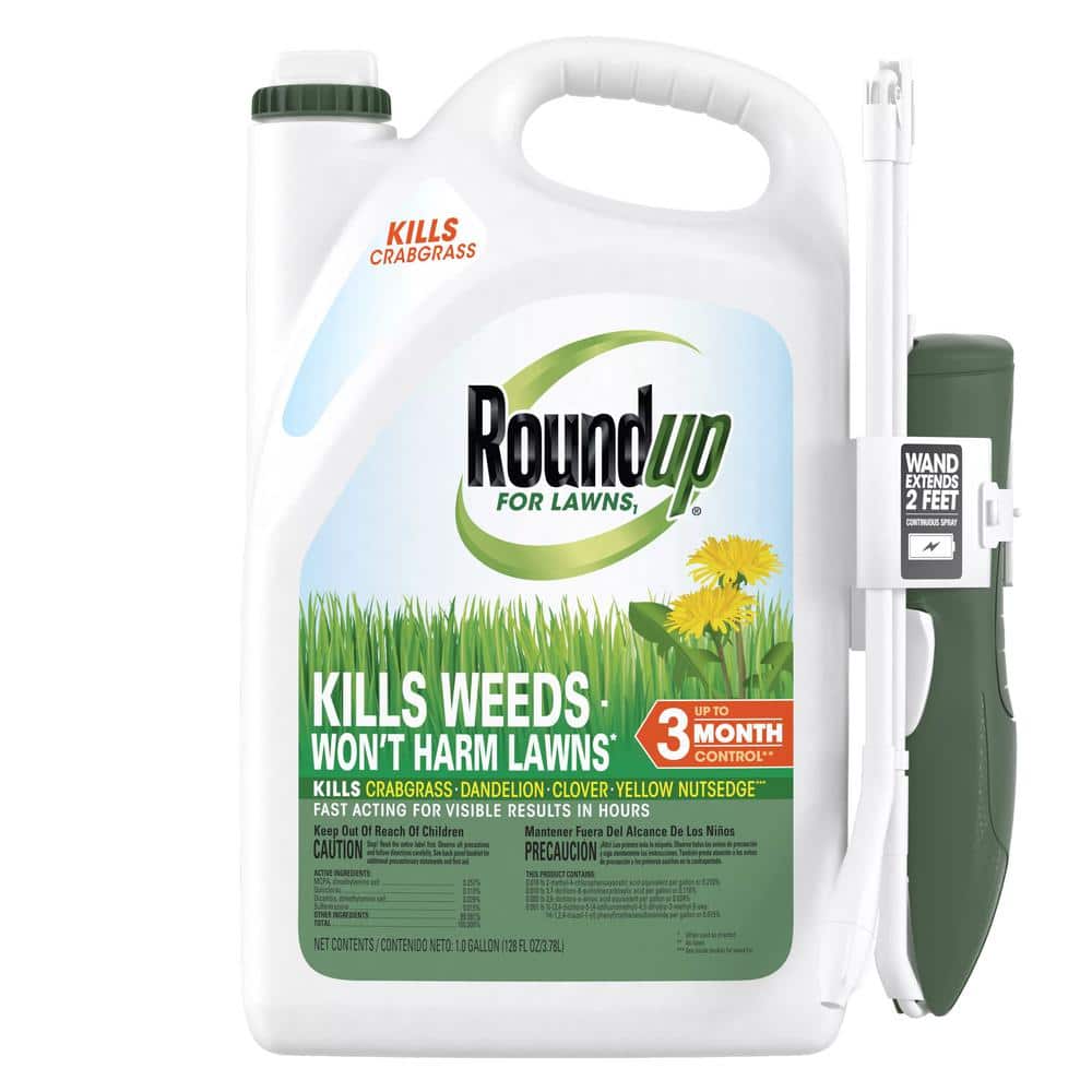 Roundup — For Lawns1 Ready-To-Use with Extended Wand, 1 gal., Tough Weed Killer for Use on Northern Grasses | Rental Roundup — For Lawns1 Ready-To-Use with Extended Wand, 1 gal., Tough Weed Killer for Use on Northern Grasses | Rental