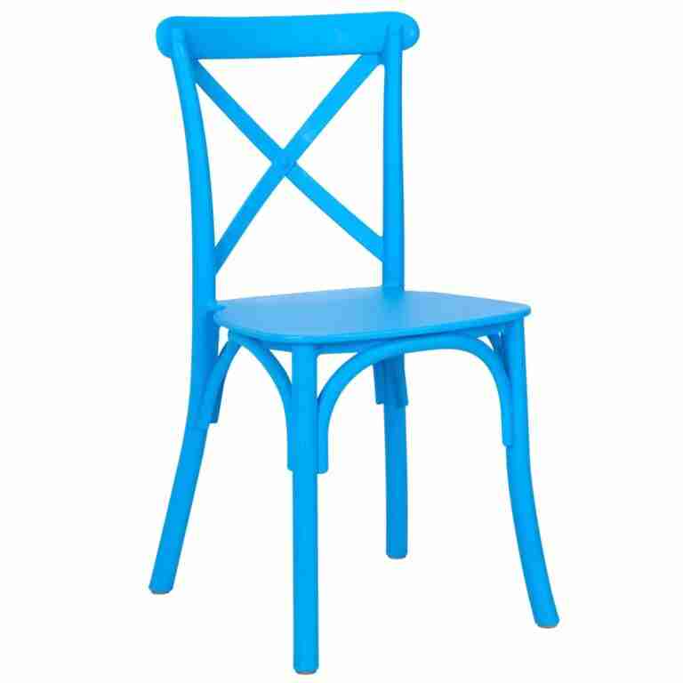 Kids Blue ToughResin™ Cross Back Chair | Rental