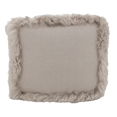 PU1028 Lamb Fur Border Linen Pouf | Rental