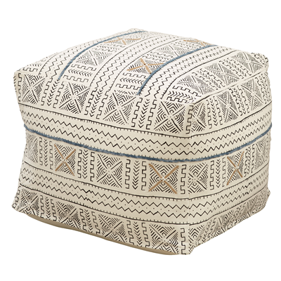 PU663 Mudcloth Pouf | Rental