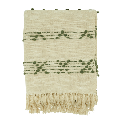 TH059 Woven Stripes And Dots Throw | Rental