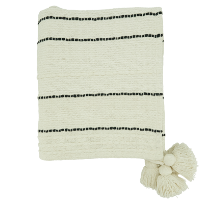 TH171 Stripe Chunky Tassel Throw | Rental