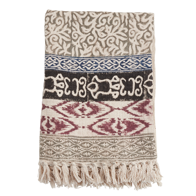 TH211 Block Print Throw | Rental
